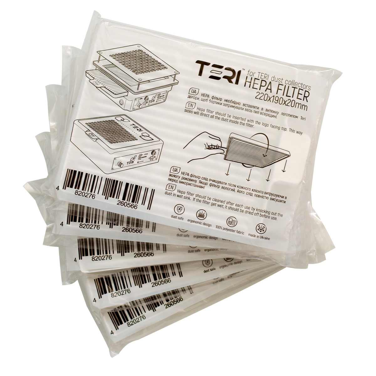 Teri Pack de 5 filtros HEPA Universal